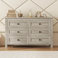 Streamdale Antique Gray Farmhouse Dresser, 6 Drawers