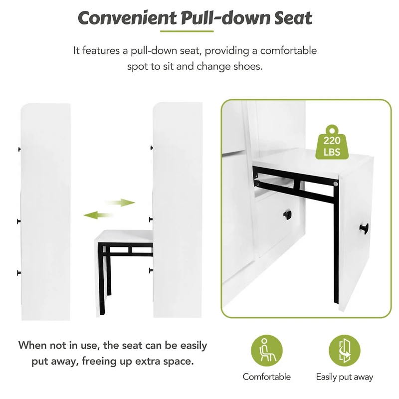 Streamdale 3-Drawer Shoe Cabinet & Seat Organizer