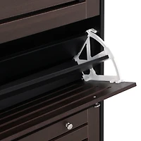 Streamdale Slim shoe cabinet with hanging hooks, drawers, and adjustable panels