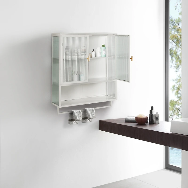 Streamdale Furniture Modern Two-Door Wall Cabinet with Glass Doors