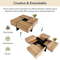 Streamdale Modern Coffee Table with Hidden Storage & Sliding Top