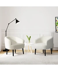 WestinTrends 29" Wide Mid Century Modern Club Barrel Accent Armchair, Set of 2