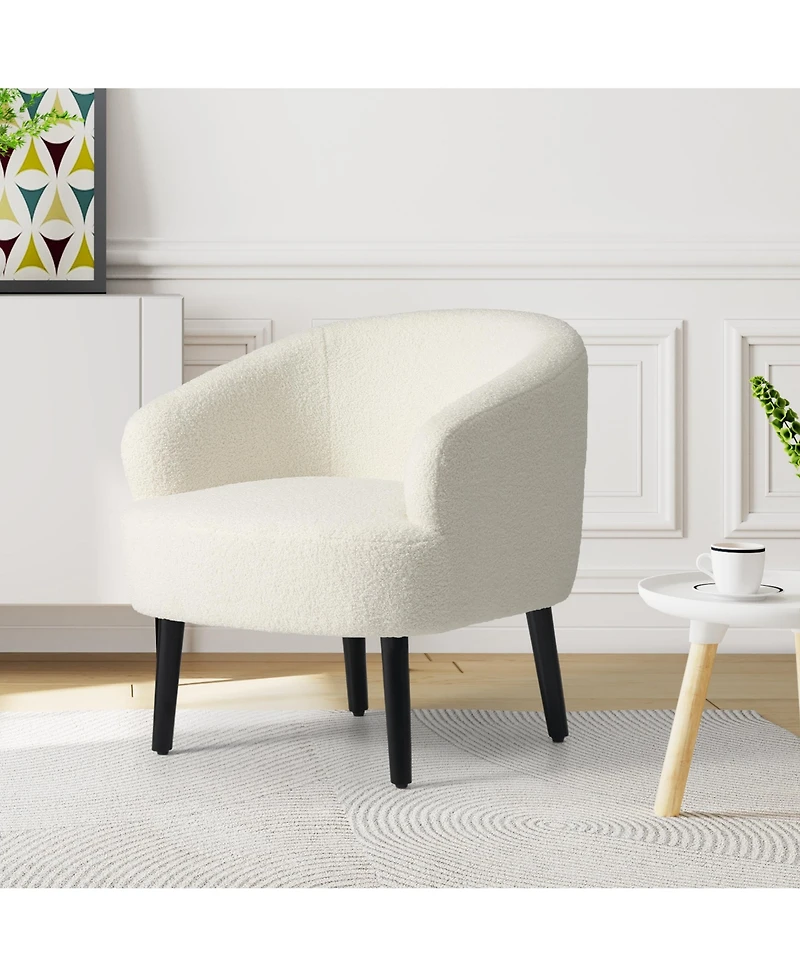 29" Wide Mid Century Modern Club Barrel Accent Armchair