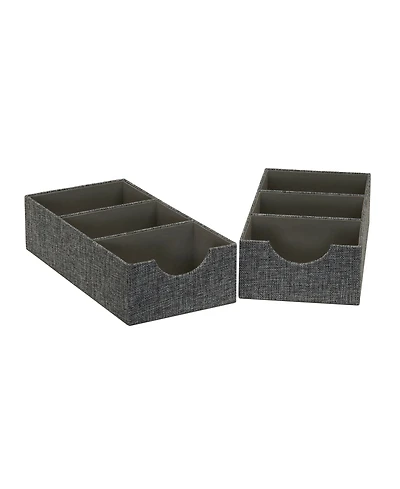 Household Essentials 3-Compartment Drawer Organizers, Pack of 2