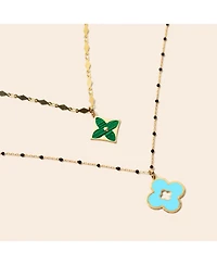 The Lovery Turquoise Clover Cut Out Charm 14K Gold