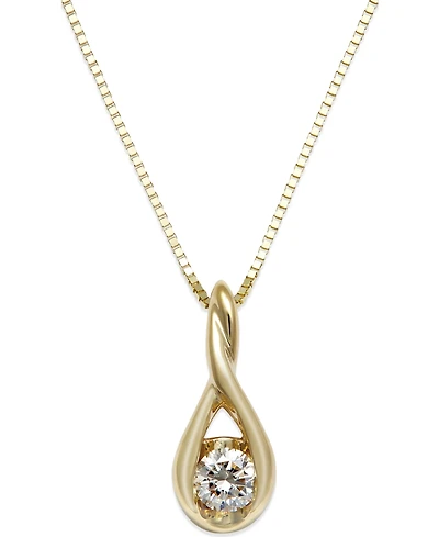Sirena Diamond Twist Pendant Necklace in 14k Gold (1/8 ct. t.w.)