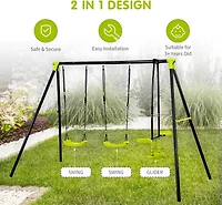 Streamdale Triple Children Swing Set 440Lbs For Outdoors