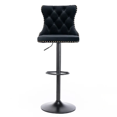 Simplie Fun Swivel Velvet Barstools Adjusatble Seat Height From 25-33 Inch, Modern