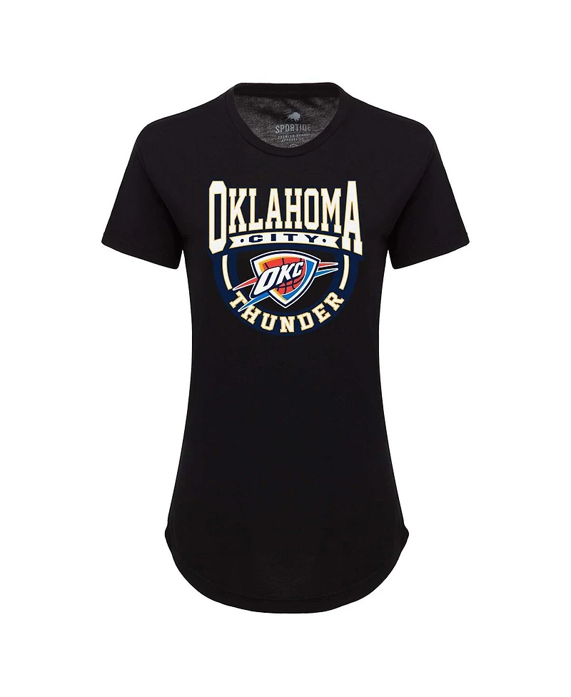 Sportiqe Women's Black Oklahoma City Thunder Phoebe Super Soft Tri-Blend T-Shirt