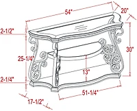 Streamdale Glass Sofa Table with Marble-Inspired Shelf