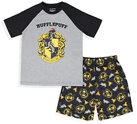 Harry Potter Boys Hogwarts Castle All Houses 2 Piece Raglan Pajama Set
