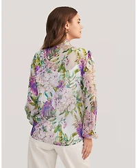 Lilysilk Women's Floral Printed Silk Blouse