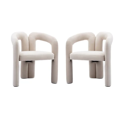 Streamdale Furniture Modern Fabric Upholstered Dining Chairs (Set of 2)