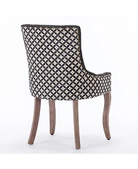 Streamdale Furniture Mid-Century Modern Dining Chair with Intricate Slot Seam Backrest and Solid Wood Frame