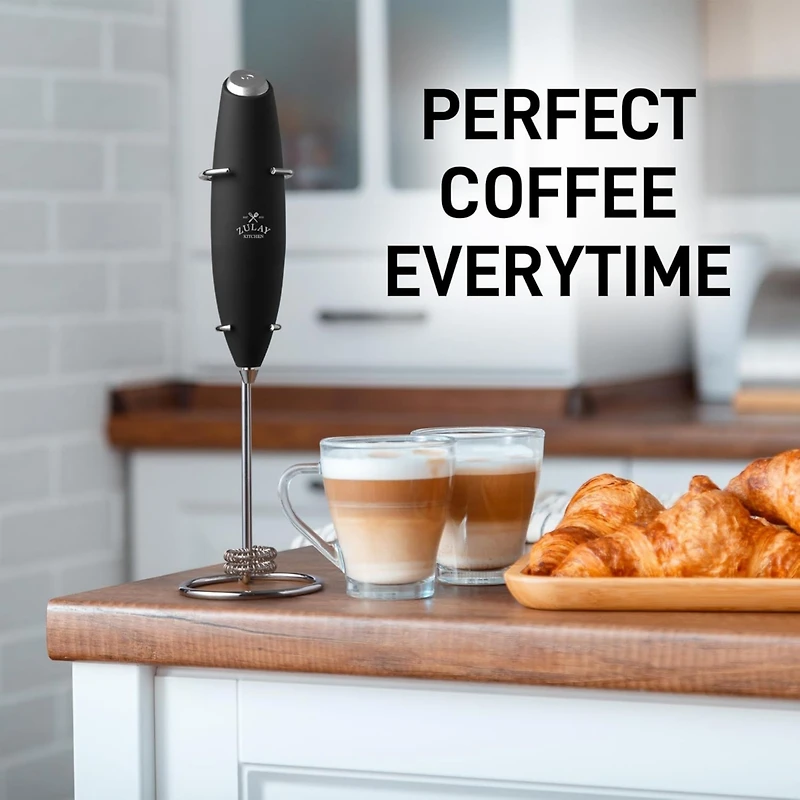 Double Whisk Milk Frother With Stand