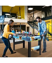 37 Inches Foosball Table with Removable Legs, 2 Balls and 2 Manual Scorers