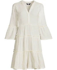 Lands' End Women's Gauze Tiered Dress