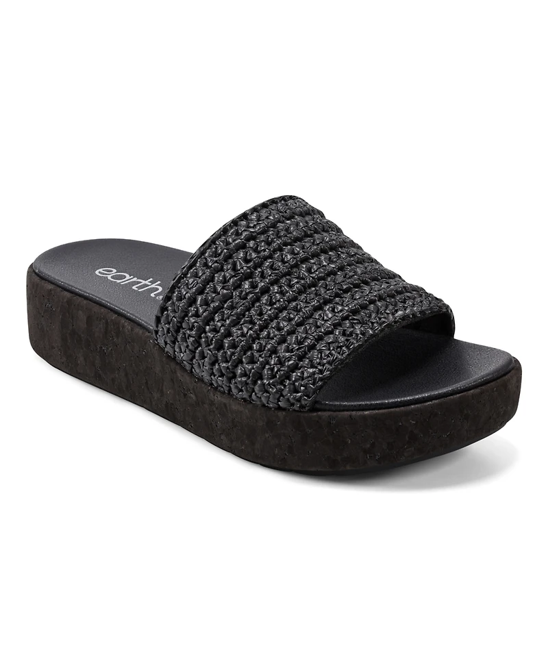 Earth Women's Sachan Woven Band Slip-On Platform Sandals
