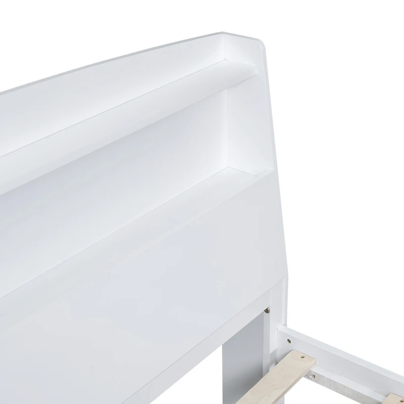 Full Size Platform Bed With Storage Led Headboard, Twin Size Trundle And 3 Drawers