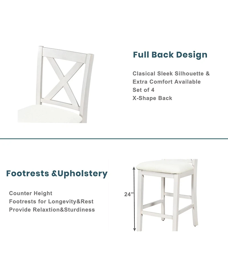 Streamdale Rustic Farmhouse 5-Piece Bar Table Set