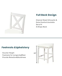 Streamdale Rustic Farmhouse 5-Piece Bar Table Set