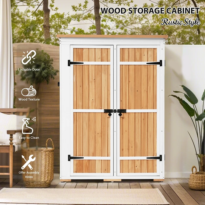 Streamdale 5.5ft H Wood Storage Shed - Lockable Doors