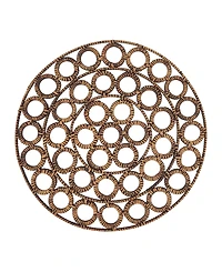 Saro Lifestyle Rustic Rattan Loop Placemat Set of 4,15"x15"