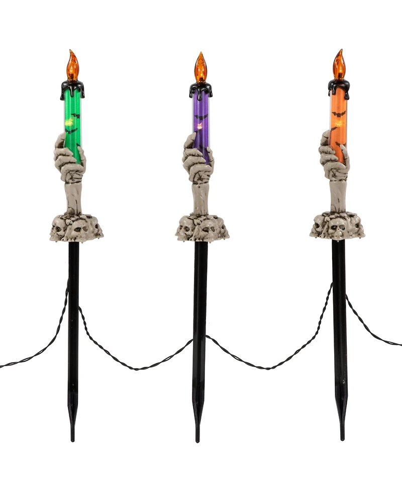 Northlight Led Lighted Skeleton Candle Halloween Decorations - 8.5" - Set of 6