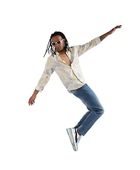 Campus Sutra Men's EcoLiva Grey & Yellow Minimal Lined Shirt