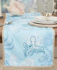 Saro Lifestyle Sealife Serenity Table Runner, 16"x72"