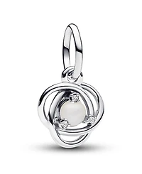 Pandora Sterling Silver Birthday Circle Stone Dangle Charm