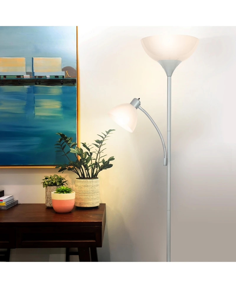 Sky Dome Plus 72" Led Torchiere Floor Lamp with 1 Reading Arm