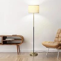 Emery Modern Led Standing Floor Lamp with White Drum Shade (60"), Bulb Included