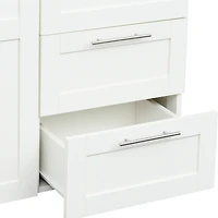 Streamdale Furniture High Wardrobe And Kitchen Cabinet With 2 Doors, 2 Drawers And 5 Storage Spaces, White