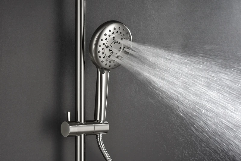 Shower System, With 10" Rain Showerhead, 4-Function Hand Shower, Adjustable Slide Bar And Soap Dish