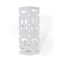 vidaXL White Square Umbrella Stand Storage Holder Walking Stick Steel 19.1