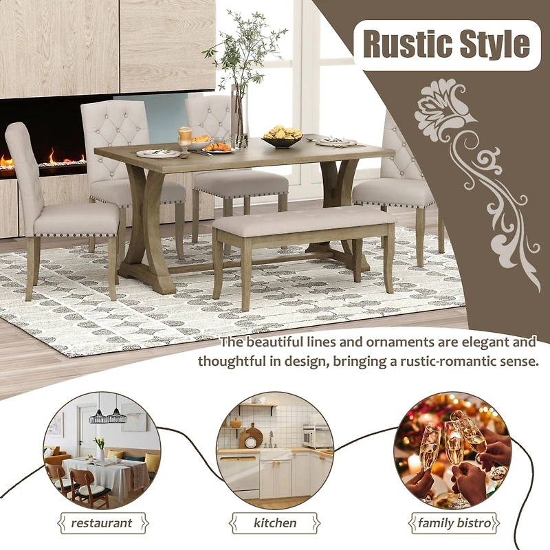 Streamdale Farmhouse 6-Piece Dining Set