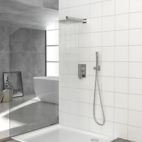 12" Rain Shower Head Systems, Brushed Nickel, Wall Mounted Shower