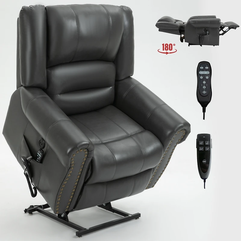 Streamdale Furniture Dual Motor Power Lift Recliner Chair with Heat Massage