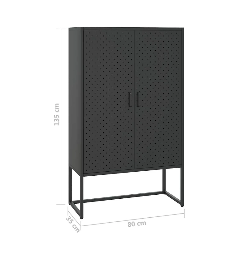 Highboard Black 31.5"x13.8"x53.1" Steel
