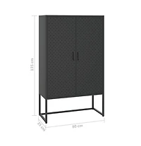Highboard Black 31.5"x13.8"x53.1" Steel