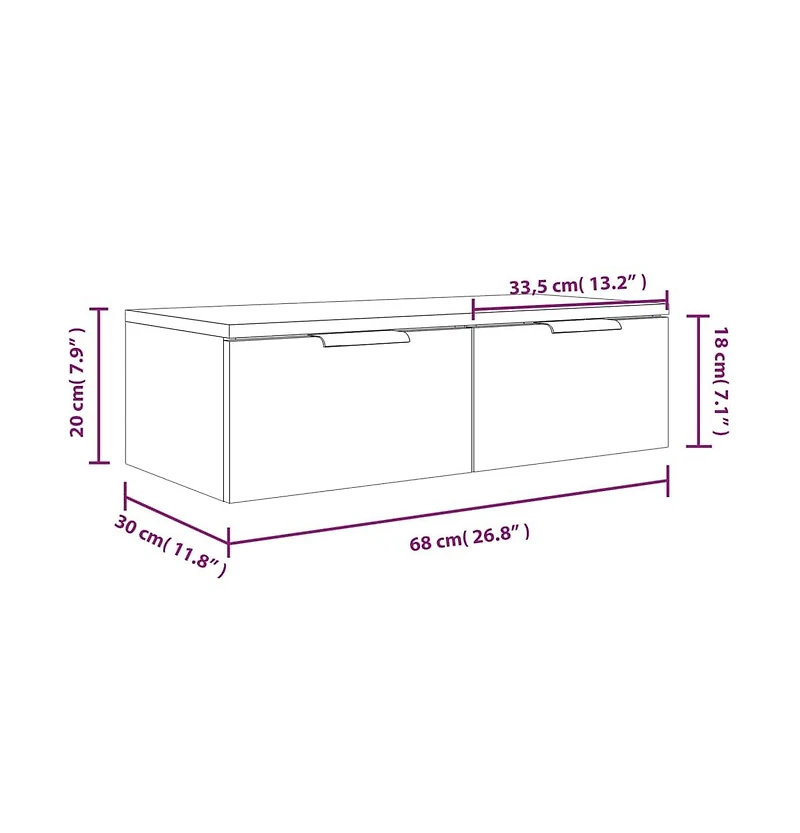 Wall Cabinet Sonoma Oak 26.8"x11.8"x7.9" Engineered Wood