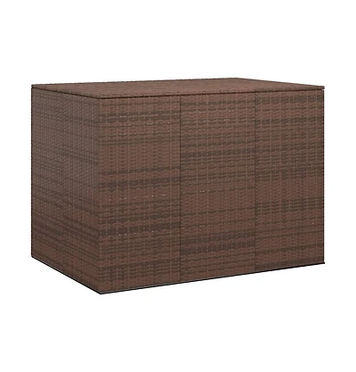 vidaXL Patio Cushion Box Pe Rattan Brown
