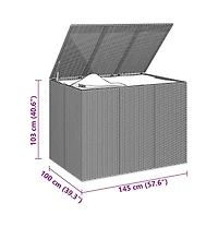 vidaXL Patio Cushion Box Pe Rattan Brown