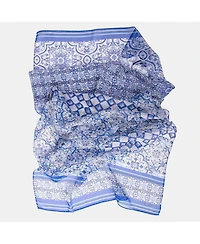Miramar - Long Sheer Silk Scarf for Women - Blue