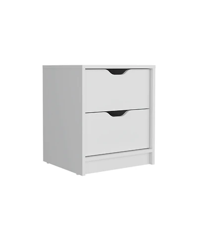 Streamdale Basilea 2 Drawers Nightstand, Pull Out System - White