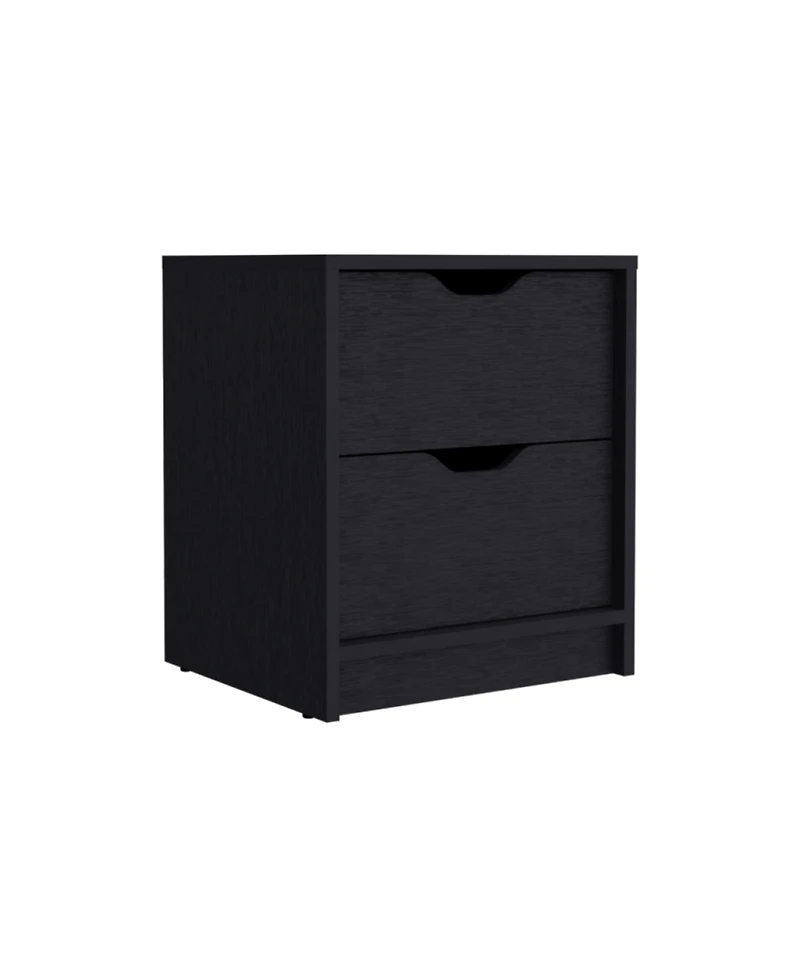 Streamdale Basilea 2 Drawers Nightstand, Pull Out System - Black