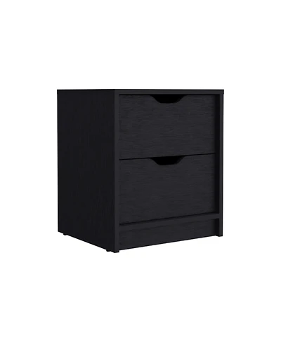 Streamdale Basilea 2 Drawers Nightstand, Pull Out System - Black