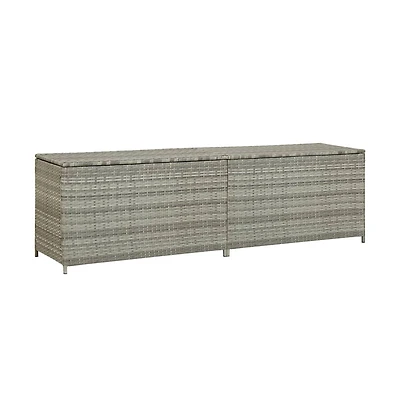 vidaXL Patio Storage Box Poly Rattan 78.7"x19.6"x23.6" Gray
