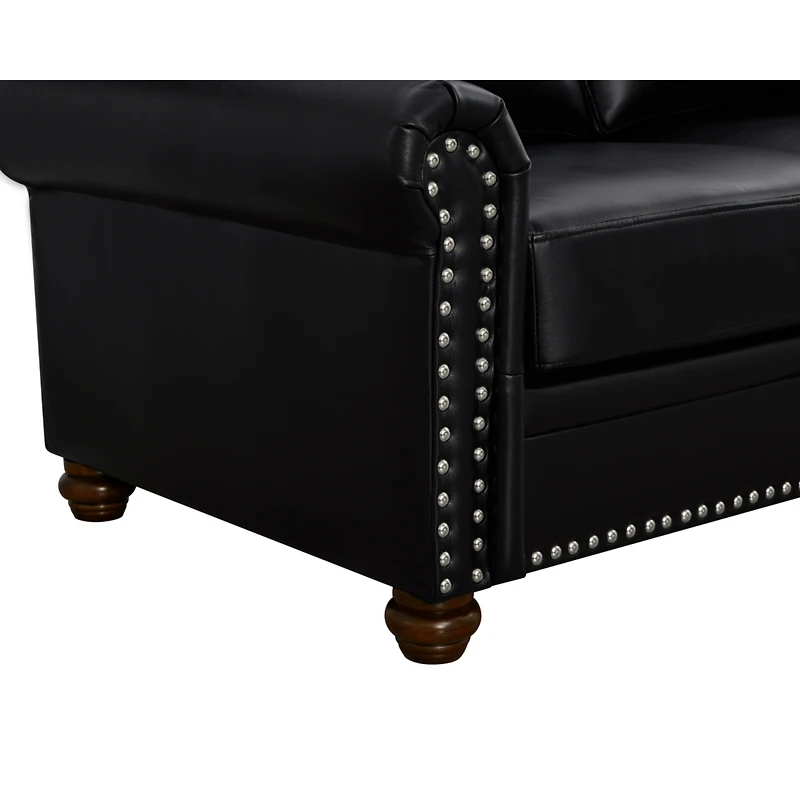 Streamdale Furniture Living Room Sofa Single Seat Chair With Wood Leg Faux Leather